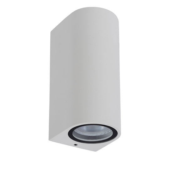 Slim, modern rectangular outdoor wall lamp 2xGU10 IP44 white