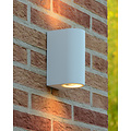 Slim, modern rectangular outdoor wall lamp 2xGU10 IP44 white