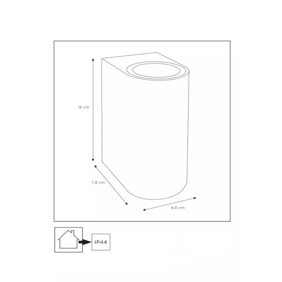 Slim, modern rectangular outdoor wall lamp 2xGU10 IP44 black
