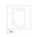 Slim, modern rectangular outdoor wall lamp 2xGU10 IP44 white