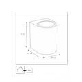 Slim, modern rectangular outdoor wall lamp without spotlight IP44 white