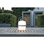 Handliche Frühlings- und Sommer-Tischlampe Outdoor weiß mit Naturholz