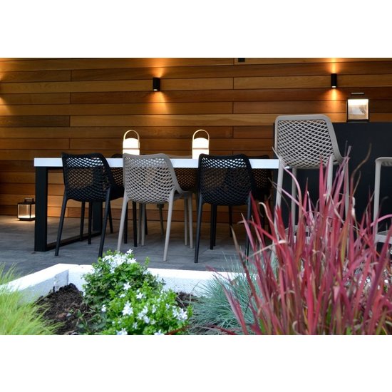 Handy spring and summer outdoor table lamp white with natural wood