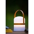 Handy spring and summer outdoor table lamp 10 cm Ø brown strap