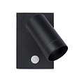 Modern black outdoor spotlight with motion detection 1x GU10
