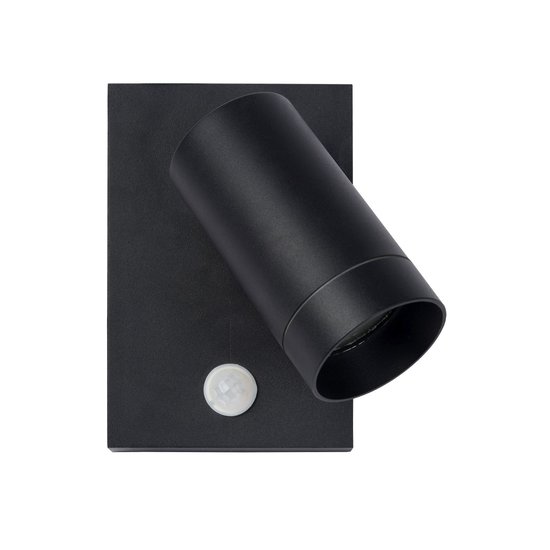 Modern black outdoor spotlight with motion detection 1x GU10