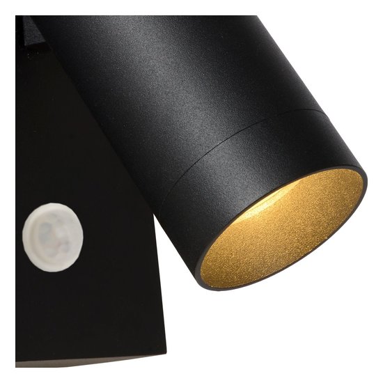 Modern black outdoor spotlight with motion detection 1x GU10
