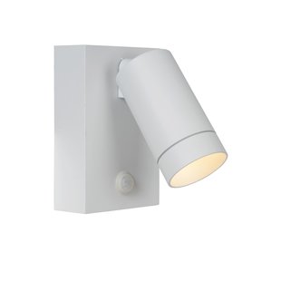 Modern white outdoor spotlight with motion detection 1x GU10