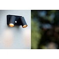 Spot extérieur moderne double noir avec détection de mouvement 2x GU10