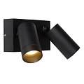 Spot extérieur moderne double noir avec détection de mouvement 2x GU10