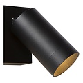 Spot extérieur moderne double noir avec détection de mouvement 2x GU10