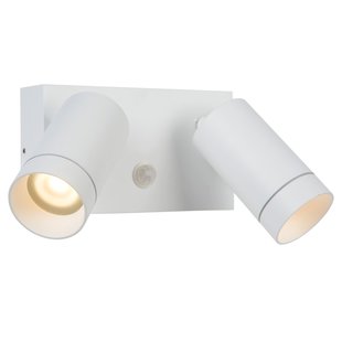 Modern double white outdoor spotlight with motion detection 2x GU10