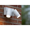 Modern double white outdoor spotlight with motion detection 2x GU10