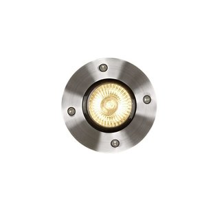 Spot de sol extérieur rond IP67 10,8 cm chrome mat