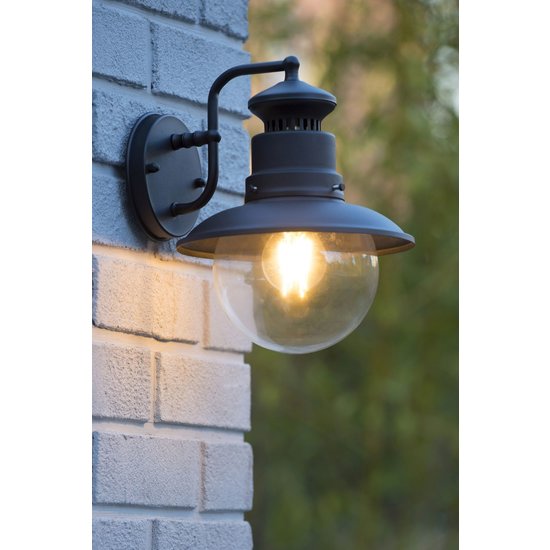 Lámpara de pared para exterior moderna, elegante y linda en negro