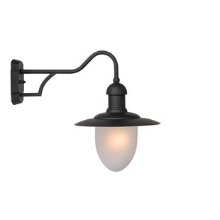 Landelijk, klassiek wandlamp buiten 25 cm Ø E27 IP44 zwart