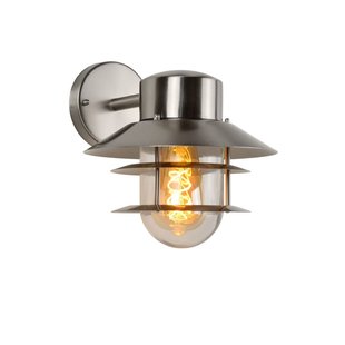 Rural, stylish with a vintage look outdoor wall lamp in matt chrome