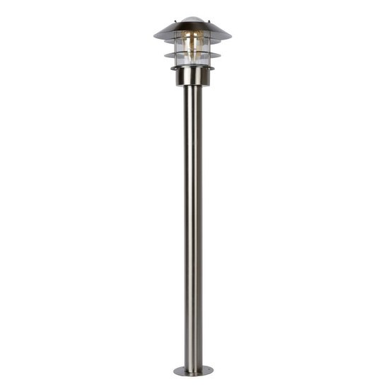 Stylish rural look lamppost outside matt chrome