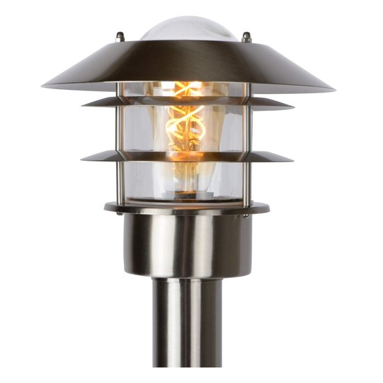 Stylish rural look lamppost outside matt chrome