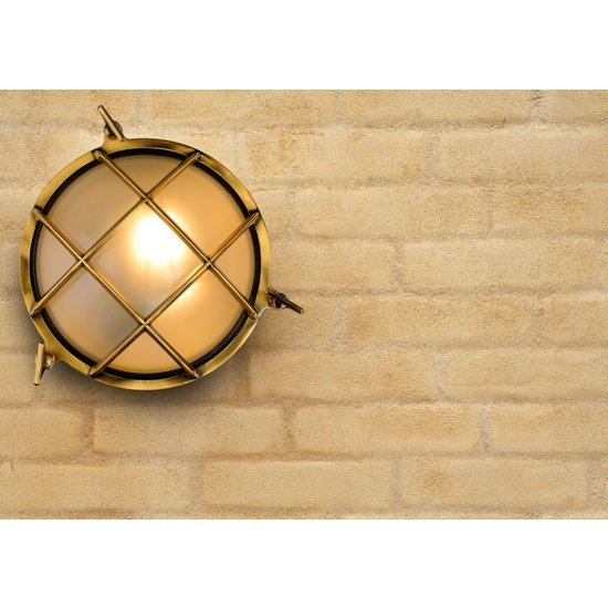 Aplique de diseño clásico refinado exterior 25 cm Ø oro mate/latón