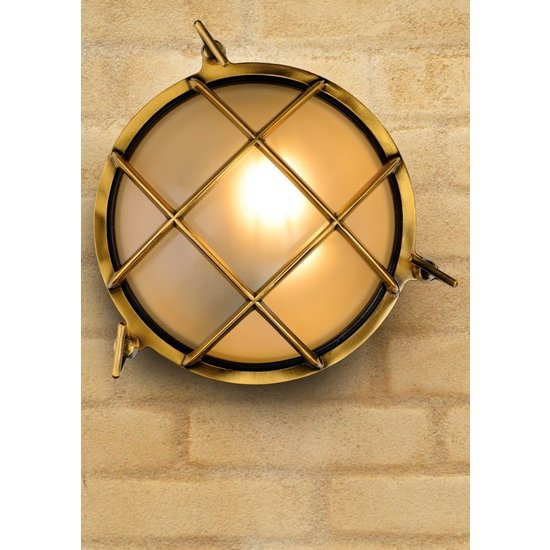 Aplique de diseño clásico refinado exterior 25 cm Ø oro mate/latón