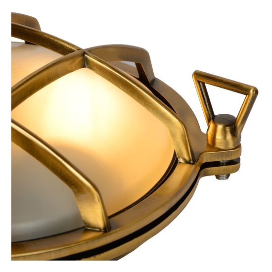 Aplique de diseño clásico refinado exterior 25 cm Ø oro mate/latón