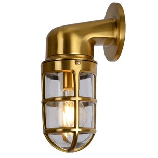 Modern with a refined design outdoor wall lamp matt gold/brass