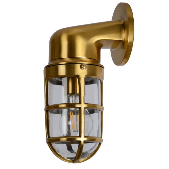 Modern with a refined design outdoor wall lamp matt gold/brass