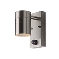 Small wall lamp cylindrical tube matt chrome IP44 with sensor