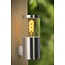 Narrow stylish outdoor wall lamp matt chrome E27