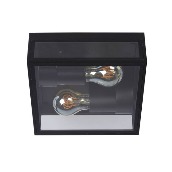 Zeitlos elegante klassische Doppelleuchte für Wand oder Decke IP65 in Schwarz