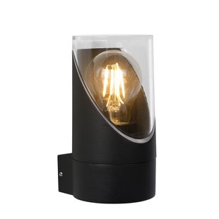 Modern cylindrical outdoor wall lamp 9 cm Ø E27 IP65 black