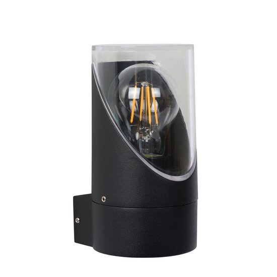 Moderne zylindrische Außenwandleuchte 9 cm Ø E27 IP65 schwarz