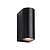 High black wall spotlight IP44 light above and below 2x GU10