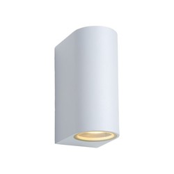 High white wall spotlight IP44 light above and below 2x GU10