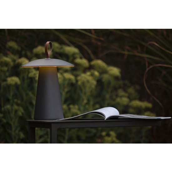 Lampe de table dimmable rechargeable pour terrasse anthracite