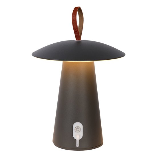 Lampe de table dimmable rechargeable pour terrasse anthracite