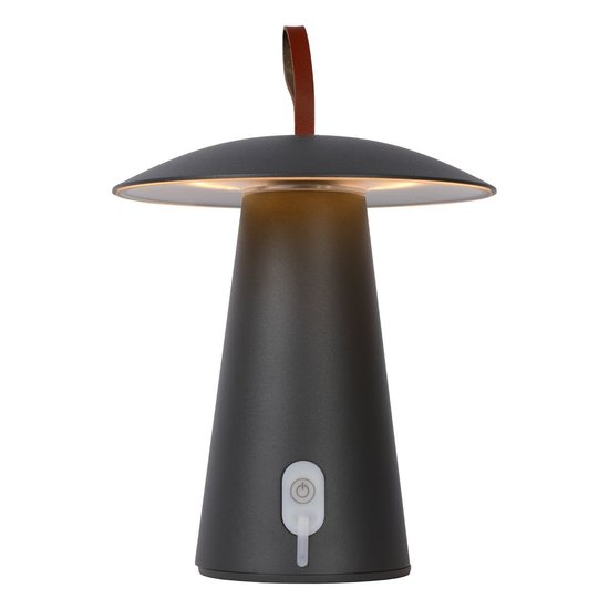 Lampe de table dimmable rechargeable pour terrasse anthracite