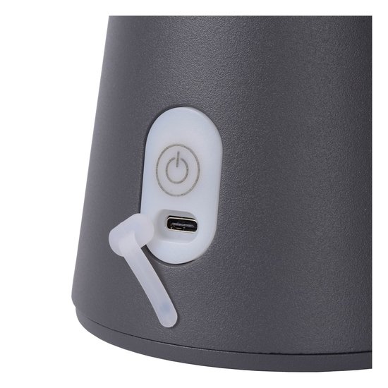 Lampe de table dimmable rechargeable pour terrasse anthracite