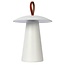 Lámpara de mesa regulable recargable para terraza blanca