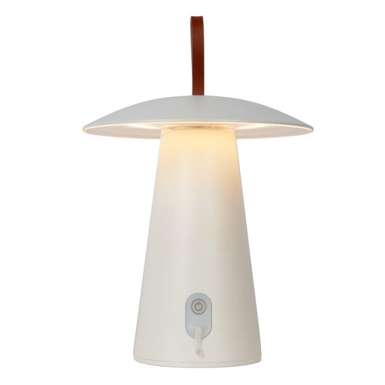 Lampe de table dimmable rechargeable pour terrasse blanche