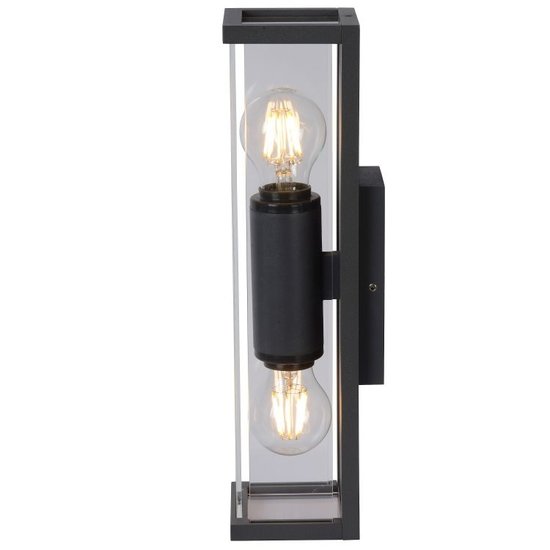 Fijnzinnig, sierlijk wandlamp buiten 2xE27 IP54 antraciet