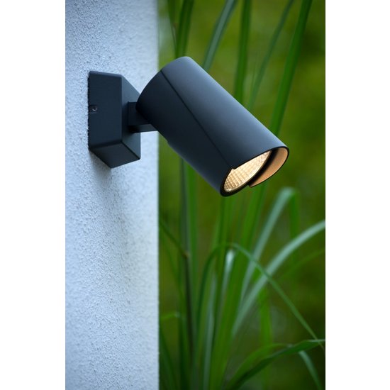 Cilinder krachtige wandspot 1x13W 3000K IP65 antraciet