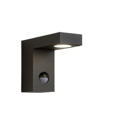 Lampe de façade rectangulaire avec capteur 1x8W 3000K IP54 anthracite