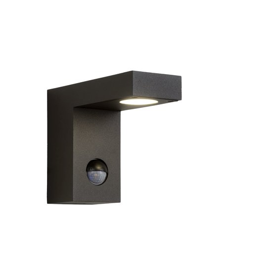 Rectangular facade lamp with sensor 1x8W 3000K IP54 anthracite