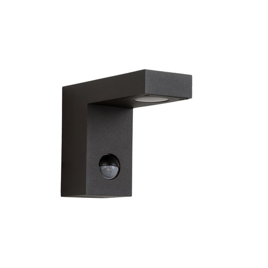Rechthoekige gevellamp met sensor 1x8W 3000K IP54 antraciet