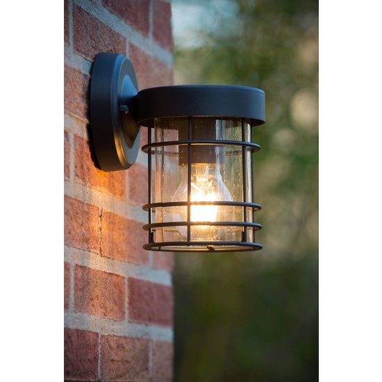 Bonito aplique de exterior con aspecto rústico E27 IP23 negro