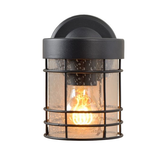 Bonito aplique de exterior con aspecto rústico E27 IP23 negro