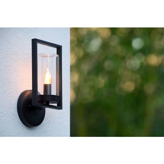 Applique rurale noire et élégante pour lampe bougie IP44 noire