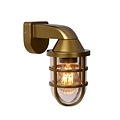 Rural wall lamp with plexiglass for outdoor E27 IP44 matt gold/brass